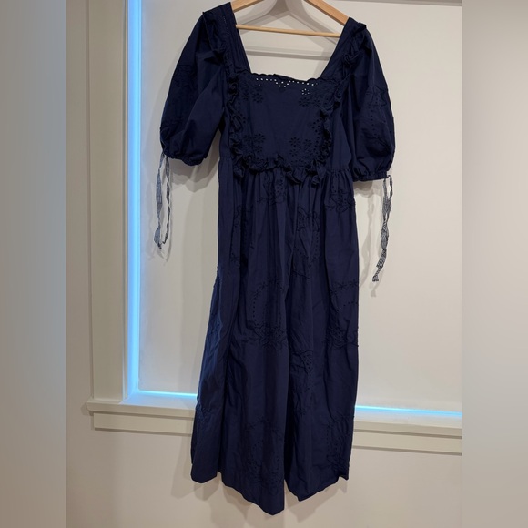 Damson Madder Rhea Dress - Navy Eyelet - Picture 3 of 5